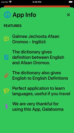 Afan Oromo English Dictionary截图4