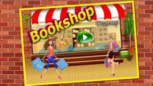 书店清理和装饰品 - 疯狂书店改造和清洗店游戏截图1