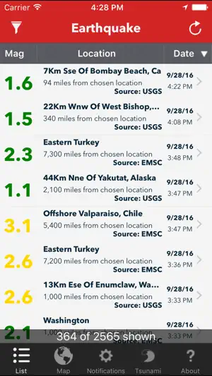 Earthquake Lite - Realtime Tracking App截图1